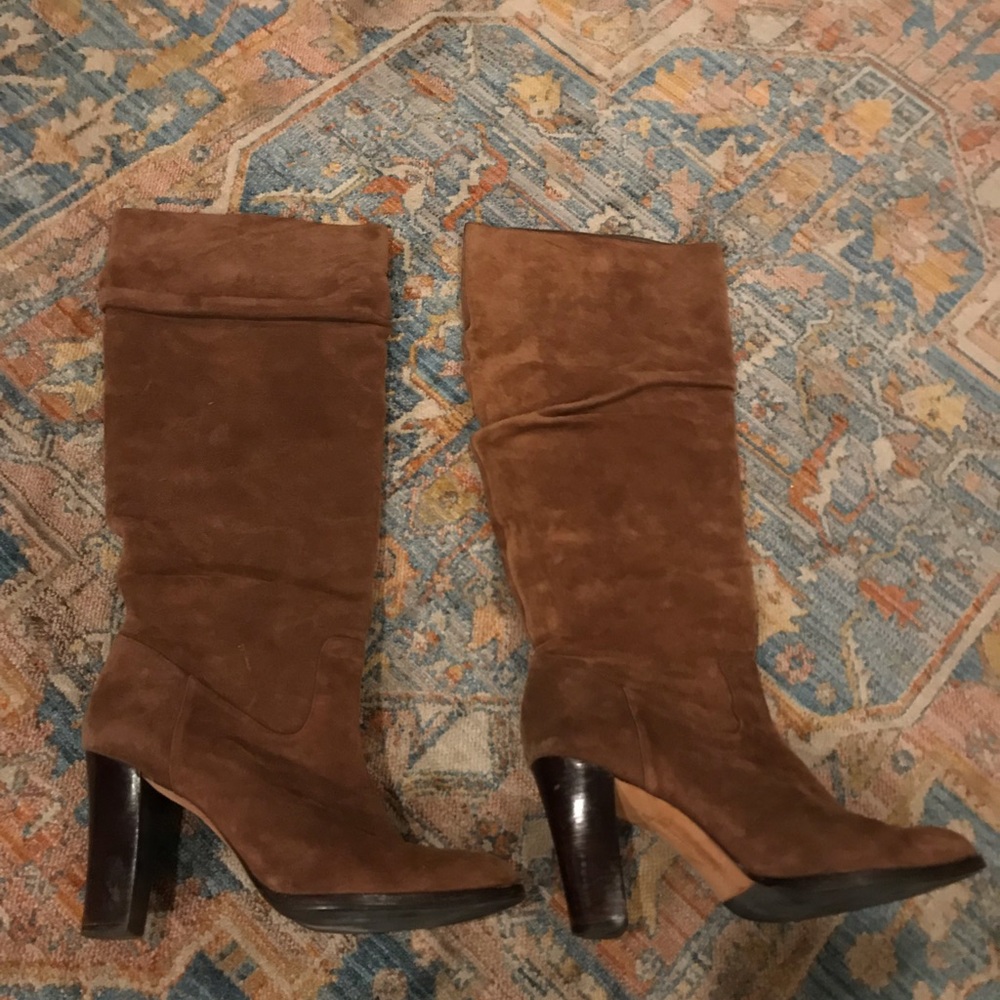 Brown suede boots